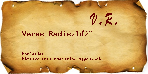 Veres Radiszló névjegykártya